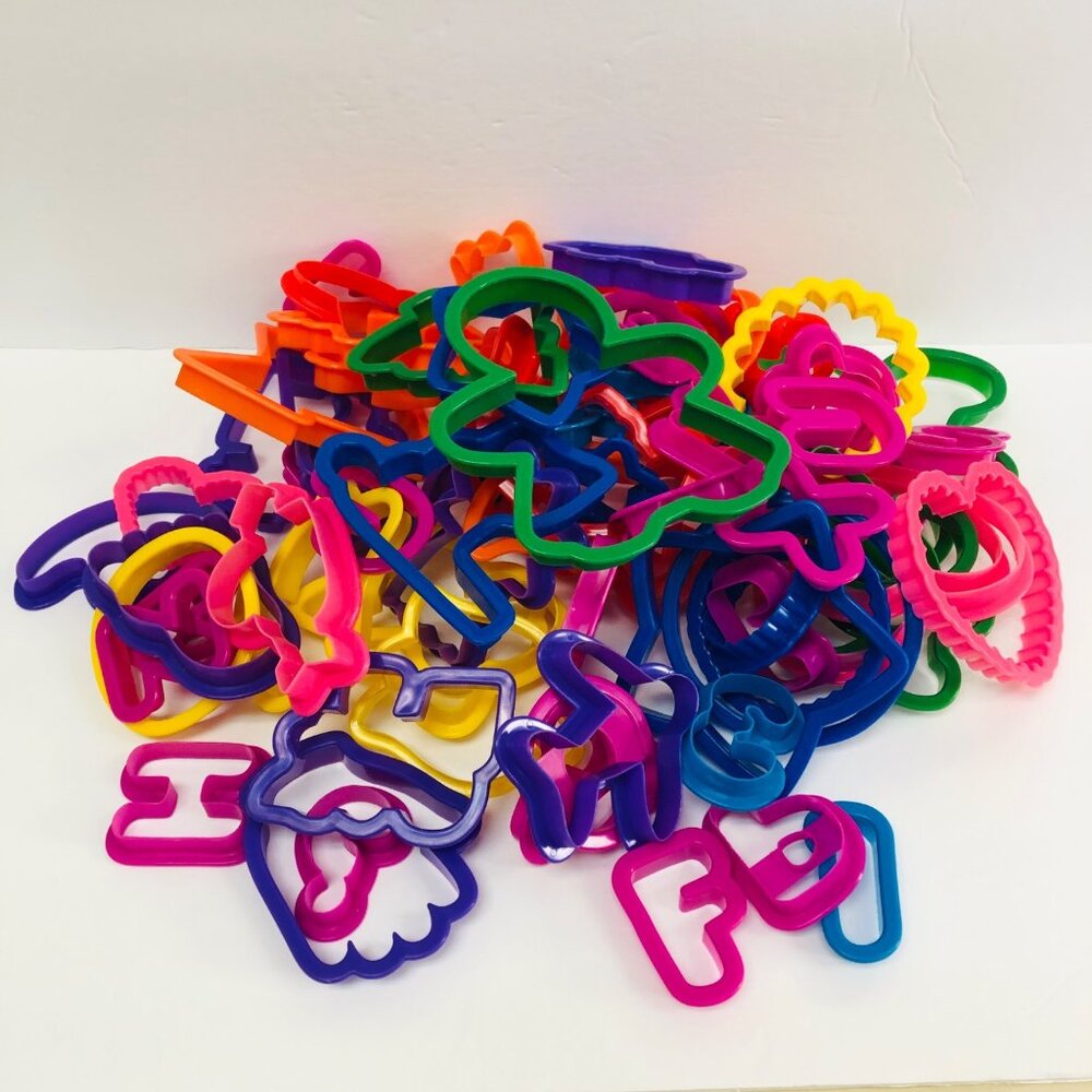 Lot of 79 Plastic Cookie Cutters Halloween Christmas Easter Vehicles Letters ++